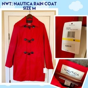 NWT: Nautica Red Rain Coat / Size M